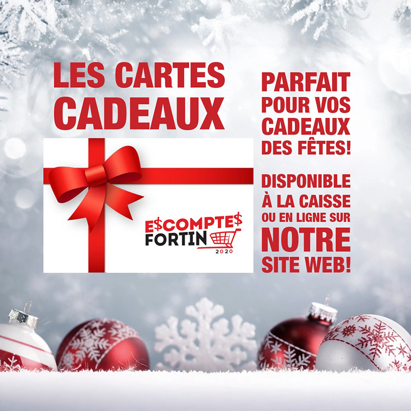 Cartes cadeaux Escomptes Fortin